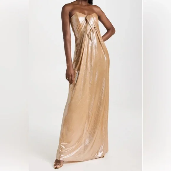 Caroline Constas Kaia Silver Gown NWT - Picture 5 of 17